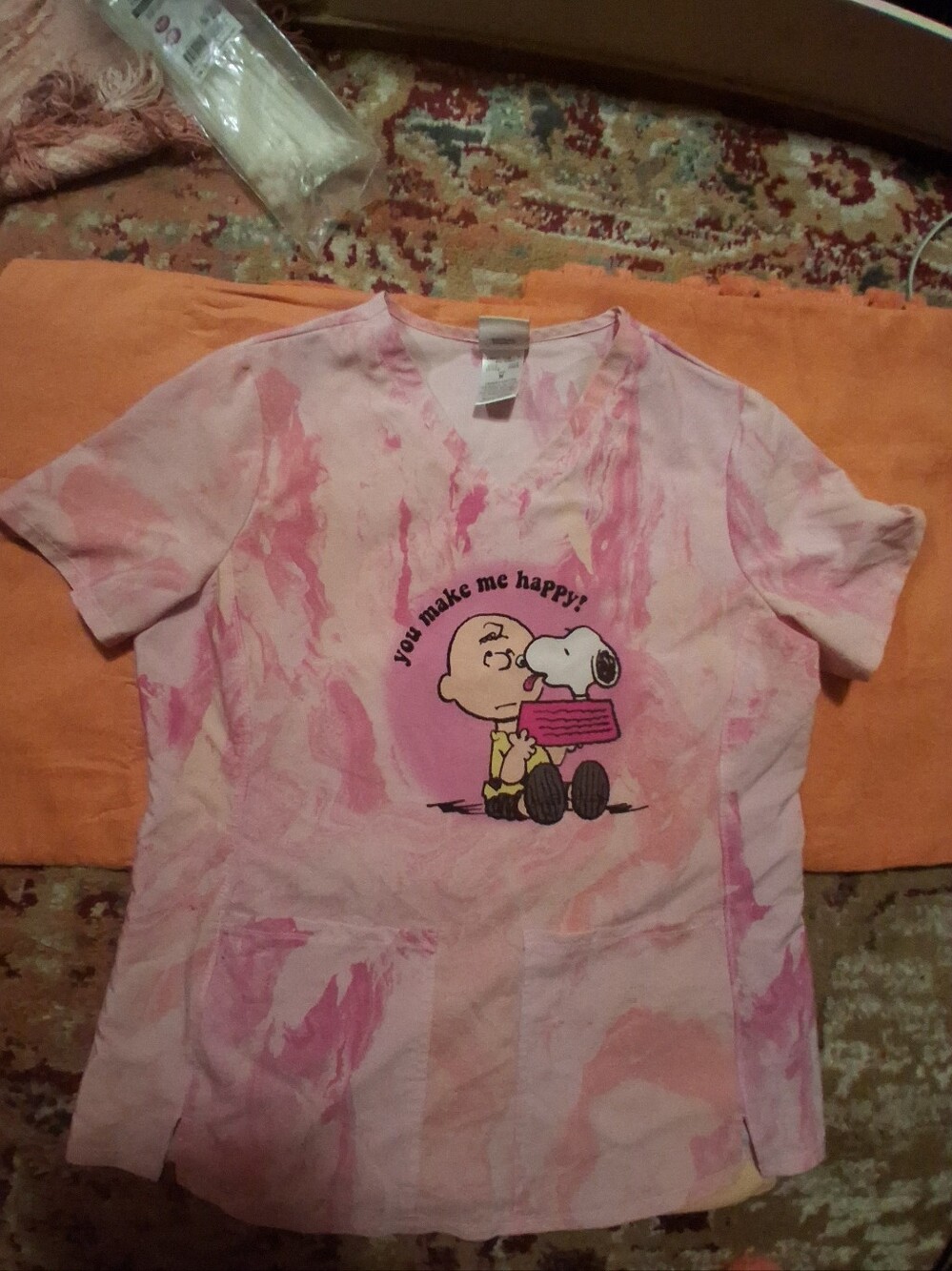 Peanuts Pink Tie-Dye Charlie Brown & Snoopy Graphic Tee